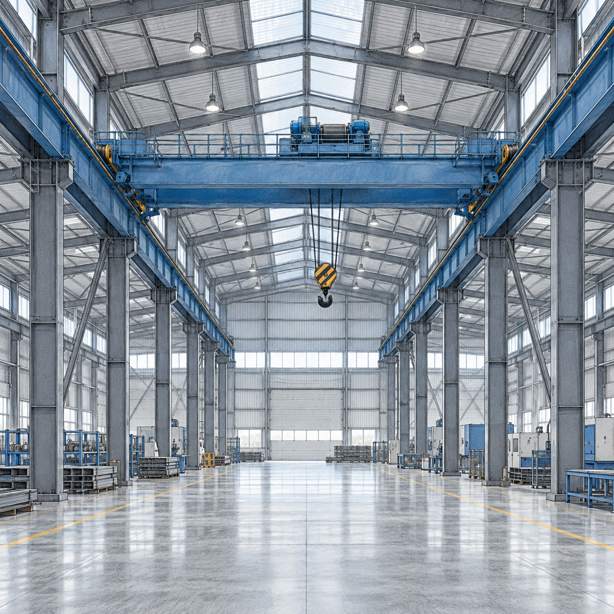 When a steel industrial workshop needs a crane-ready frame When a steel industrial workshop needs a crane-ready frame