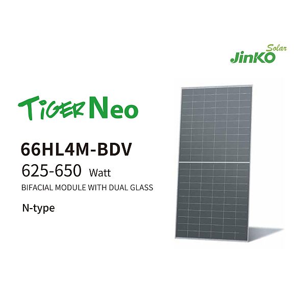TiGER Neo 66HL4M-BDV 625-650 watt BIFACIAL MODULE WITH DUAL GLASS