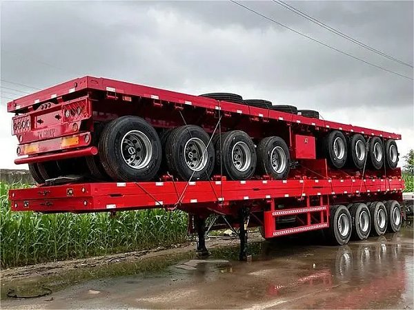 4 Axle Contailer Flatbed Semi Trailer