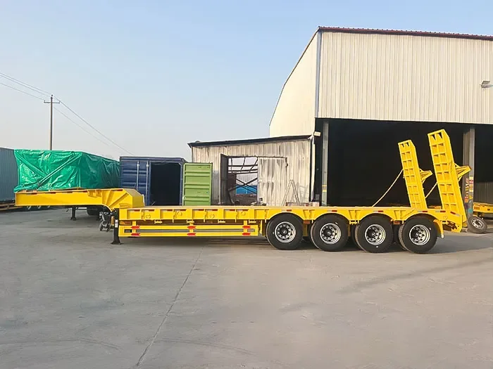 4 Axle Lowbed Semi Trailer for Heavy Duty Transport