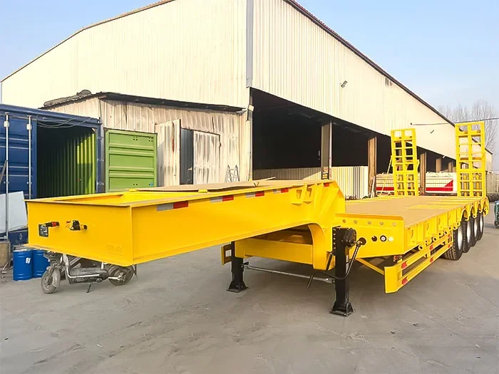 4 Axle Lowbed Semi Trailer for Heavy Duty Transport
