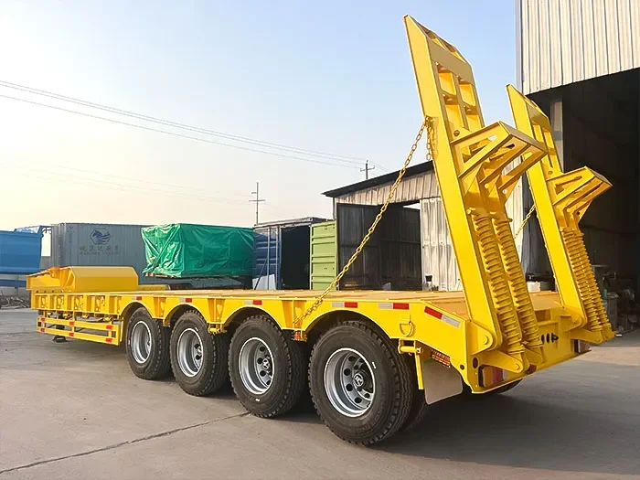4 Axle Lowbed Semi Trailer for Heavy Duty Transport