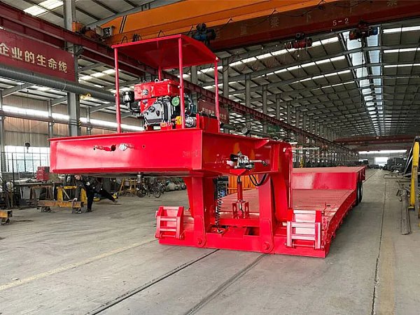 China Detachable Goose Neck Low Bed Semi Trailer