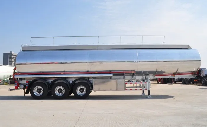 Polished Aluminum Fuel Tank Semi Trailer