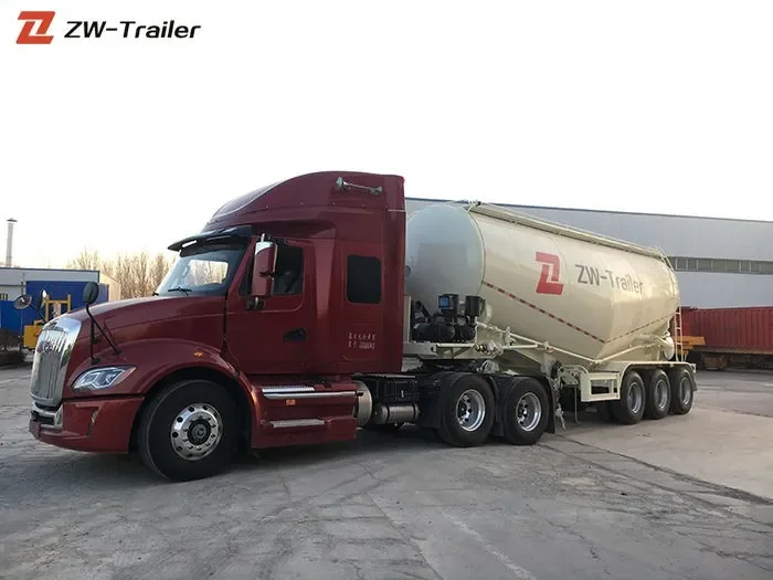 3 Axle Bulk Cement Powder Tanker Semi Tractor Trailer for Sale