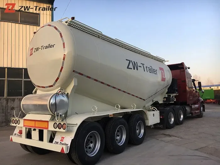 3 Axle Bulk Cement Powder Tanker Semi Tractor Trailer for Sale