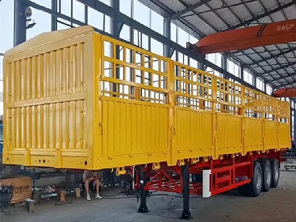 3 Axles 12m 50ton Fence Cargo Semi Truck