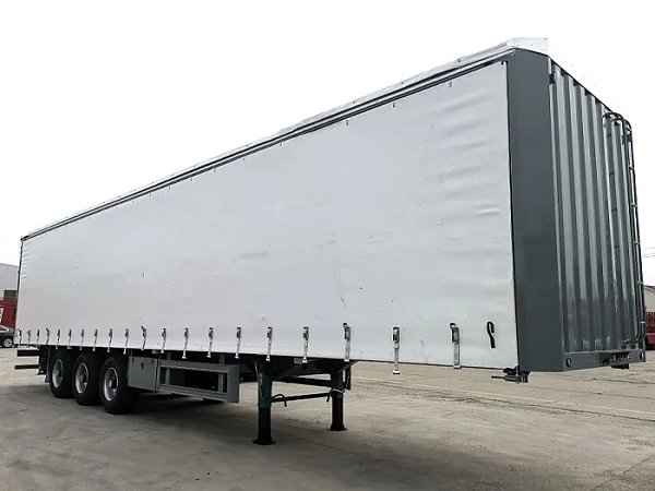 3 Axle Shipping Container PVC Curtain Side Semi Trailer