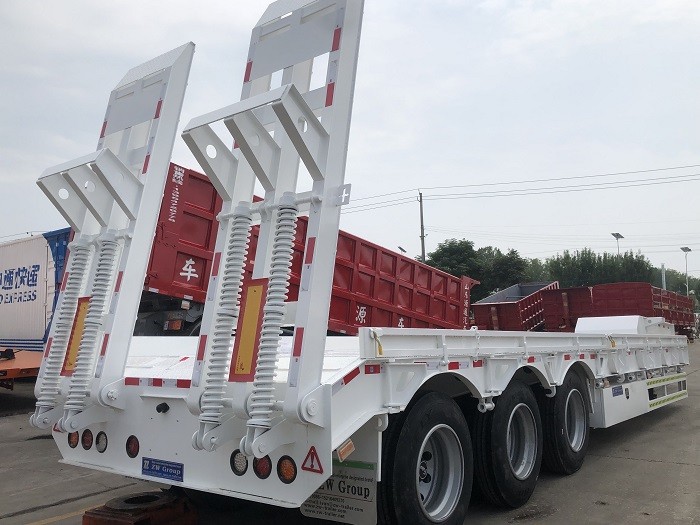 lowboy equipment truck trailer