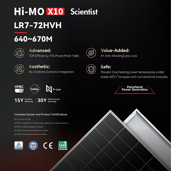 Hi-MO X10 Scientist LR7-72HVH 640~670M