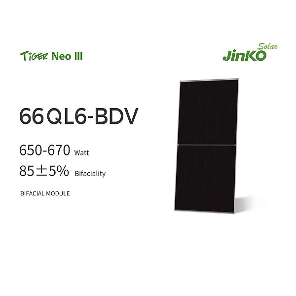 TiGER Neo 66QL6-BDV 650-670 Watt 85±5% Bifaciality BIFACIAL MODULE