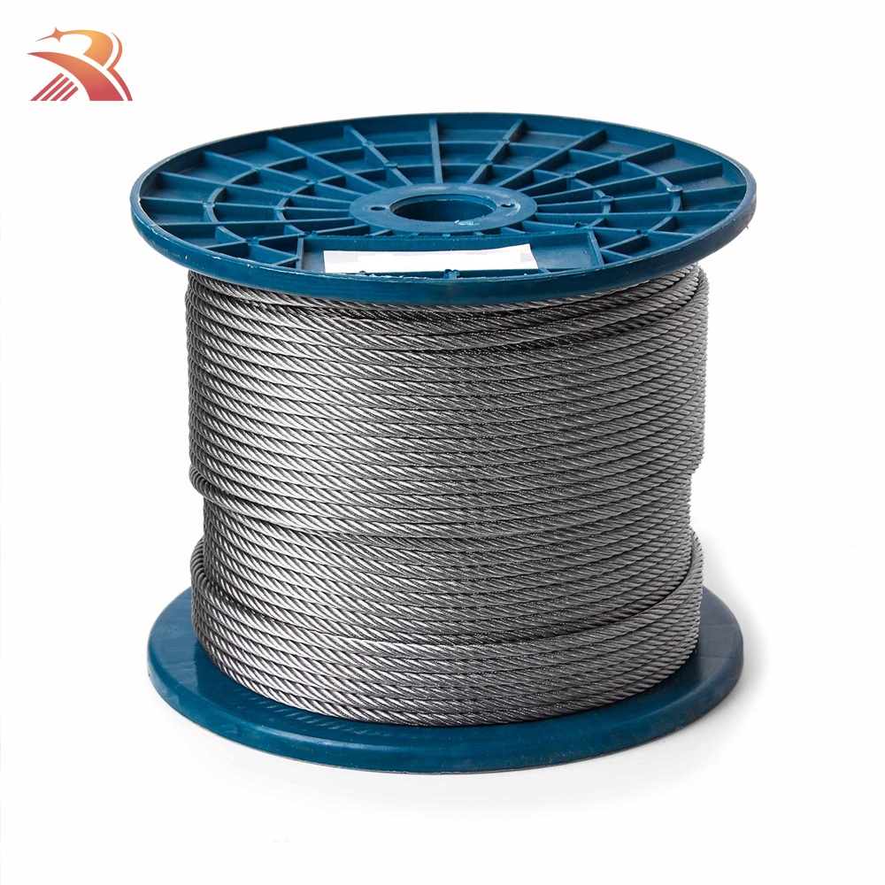 High Quality 6*12+7FC Structure Hot Dipped Galvanized Steel Wire Rope 10 mm in Wooden Reels