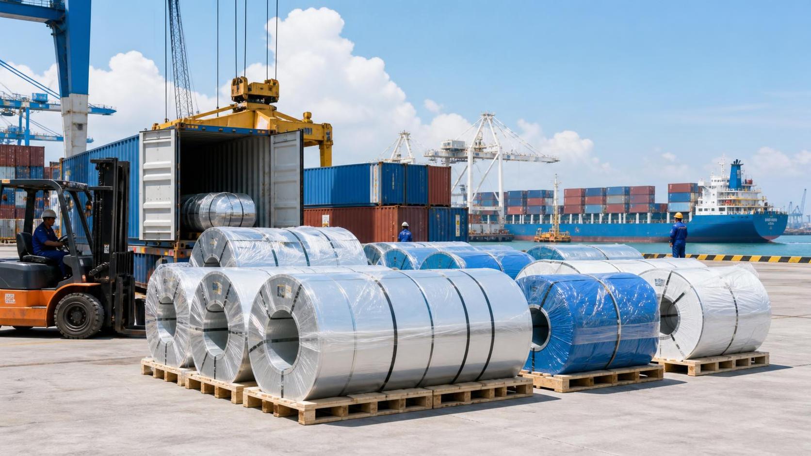 Large Shipment of Galvanized and Color-Coated Steel Coils Dispatched for Southeast Asian PV Facility Infrastructure Projects