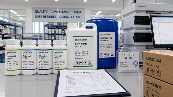 What residue and labeling rules matter when exporting agricultural chemicals