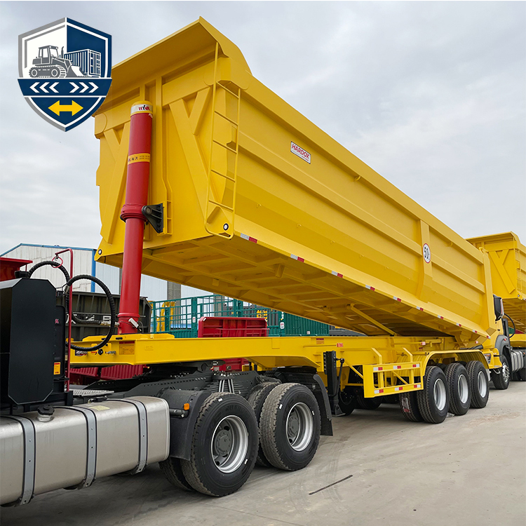 Semi-remorque benne en U à 3 essieux, 80 tonnes