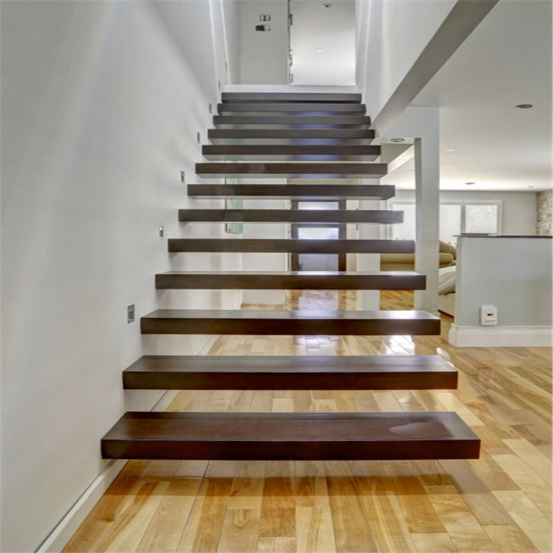 Indoor floating staircase without railings, high-quality ladder