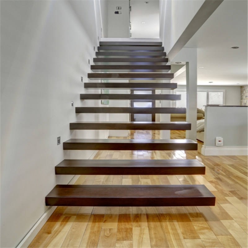 Indoor floating staircase without railings, high-quality ladder