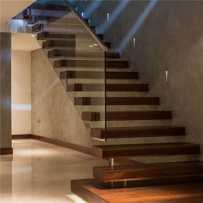 Modern customized floating staircase, unique indoor staircase, factory price ladder