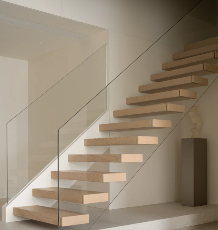 Modern customized floating staircase, unique indoor staircase, factory price ladder