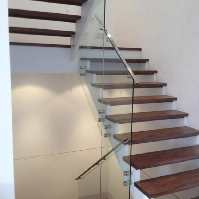 Modular luxury floating staircase custom design staircase wooden house tread ladder