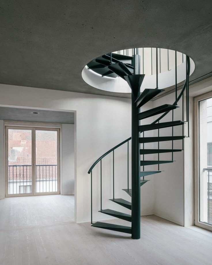Spiral staircase, fashionable and avant-garde spiral staircase, transitional spiral staircase