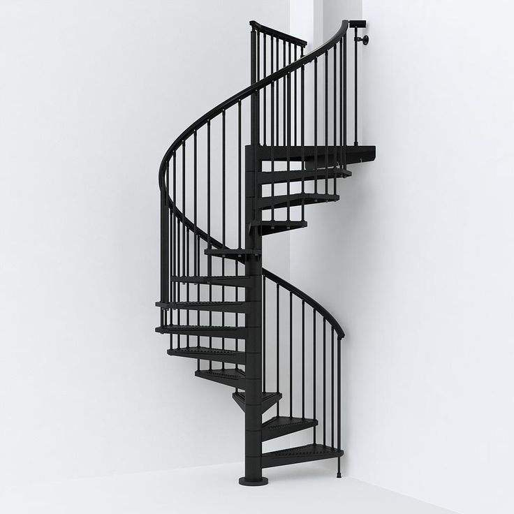 Floating heavy-duty spiral staircase with glass railing, traditional steel wood structure indoors