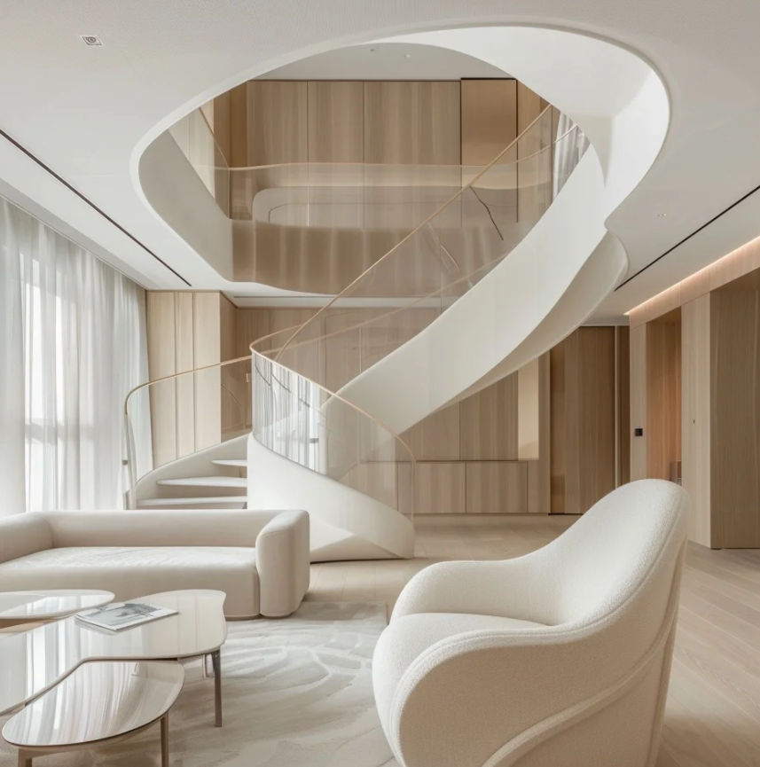 Customized design staircase with accessories, luxurious feel, indoor staircase