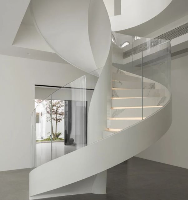 Customized design staircase with accessories, luxurious feel, indoor staircase