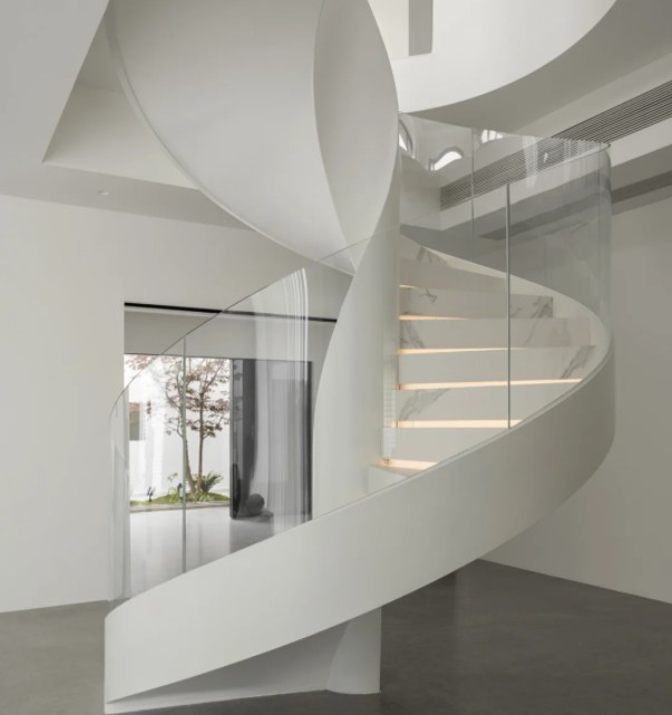 Customized design staircase with accessories, luxurious feel, indoor staircase