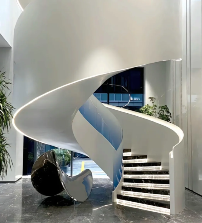 Customized design staircase with accessories, luxurious feel, indoor staircase