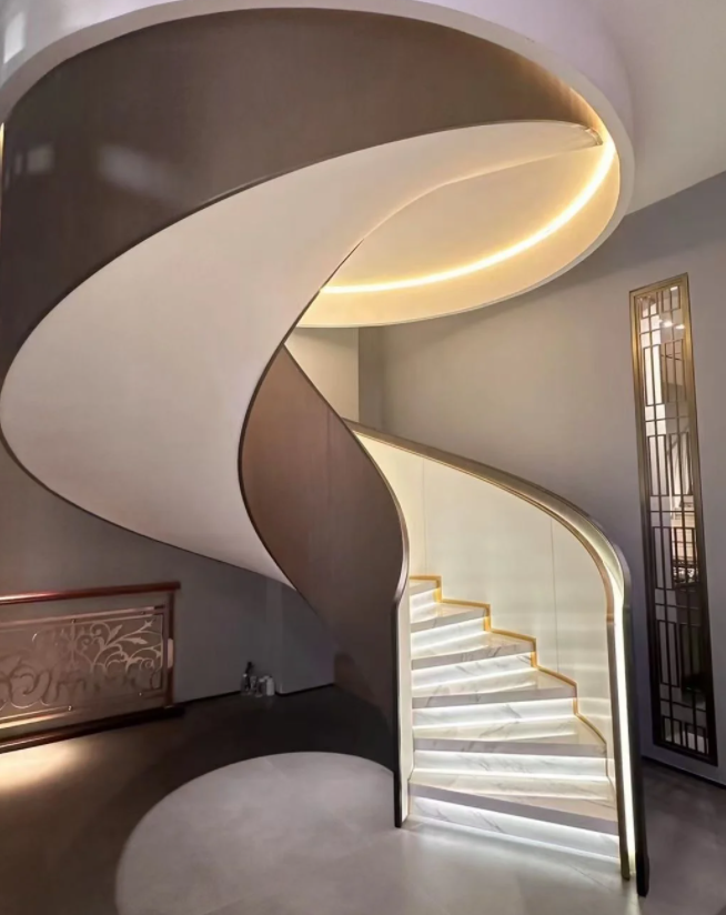 Customized design staircase with accessories, luxurious feel, indoor staircase