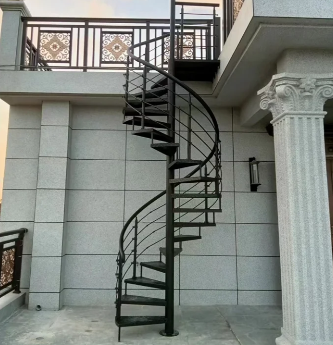 Galvanized steel compact spiral staircase for small space solutions, easy to install staircase