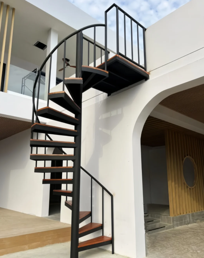 Galvanized steel compact spiral staircase for small space solutions, easy to install staircase
