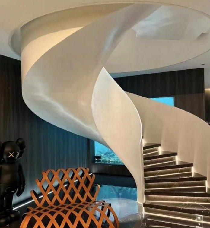 Ivory Sculptural Helical Staircase (Model 2208)