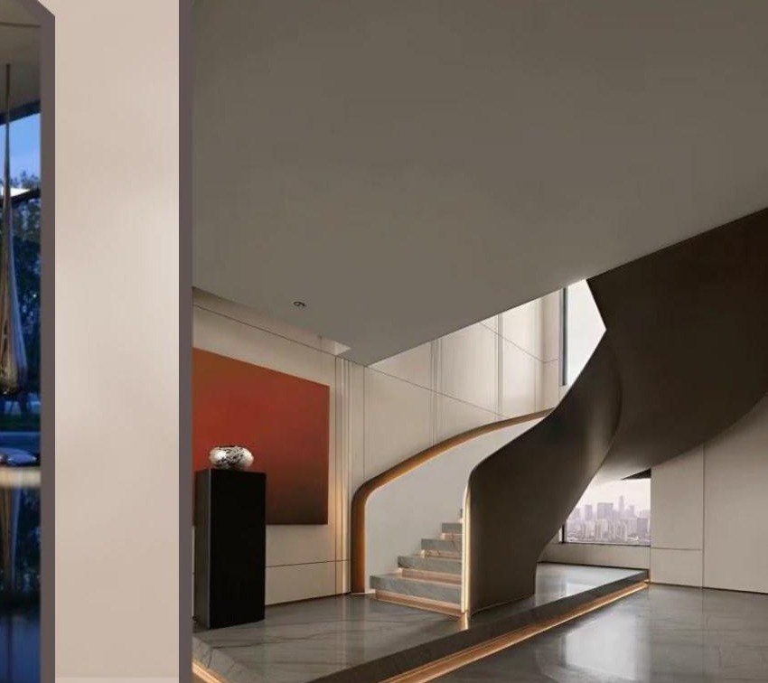 Glass Double-Plate Curved Staircase (Model 6204)