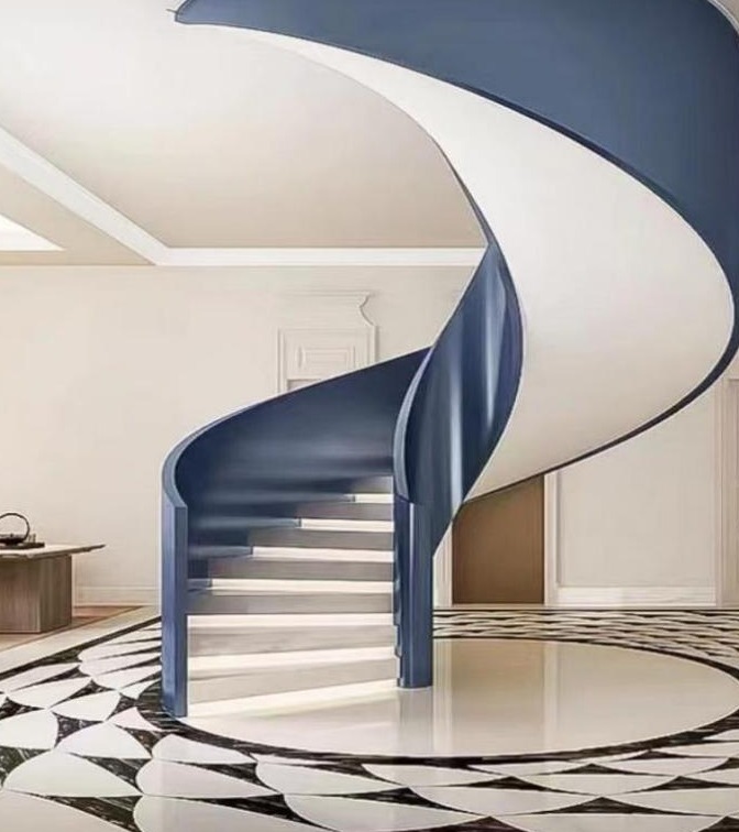 Blue and White Double-Plate Spiral Staircase (Model 6210)