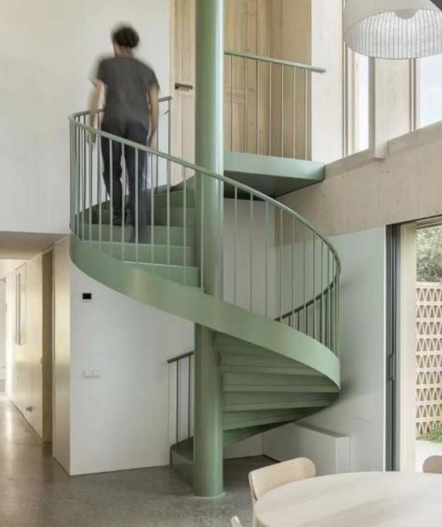 Green Central-Column Spiral Staircase (Model 9203)