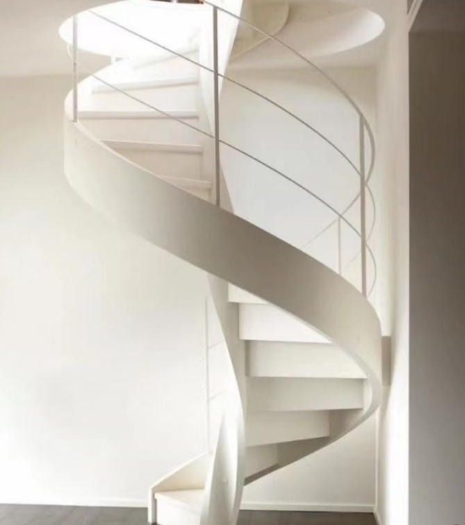White Central-Column Spiral Staircase (Model 9208)