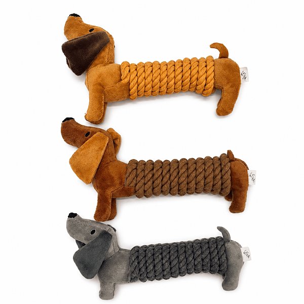 腊肠犬宠物玩具绳结套装