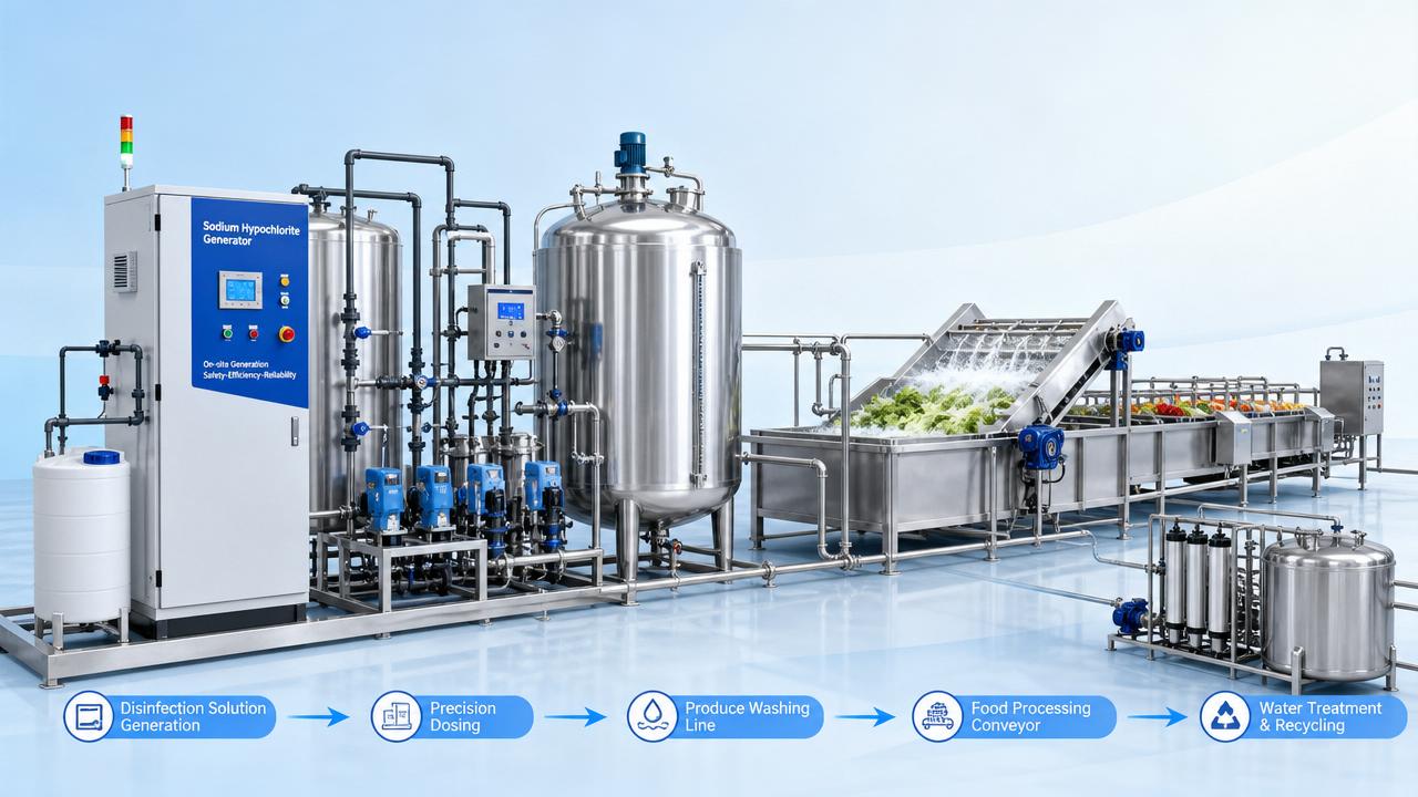 Applications des générateurs d’acide hypochloreux dans l’agriculture, la transformation alimentaire et le traitement de l’eau