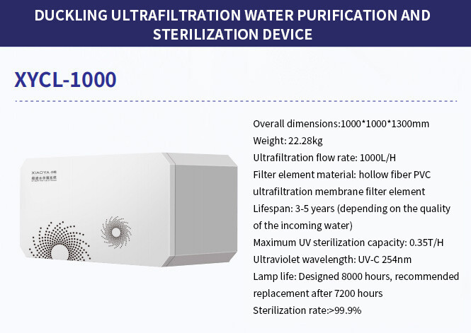 Dispositivo de purificación y esterilización de agua por ultrafiltración Duckling XYCL-1000