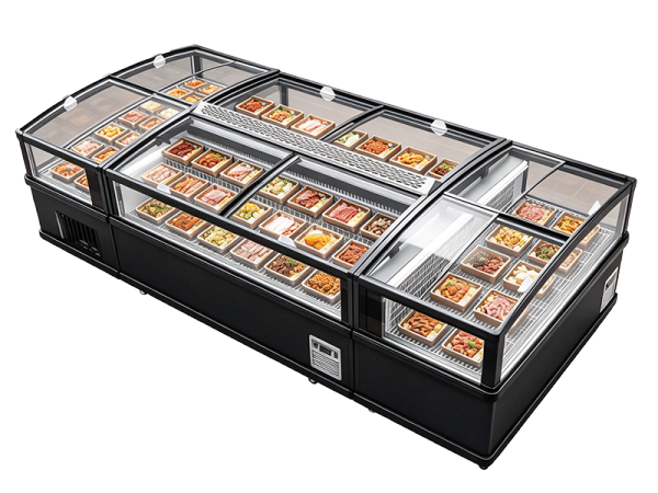 Straight Glass Island Freezer