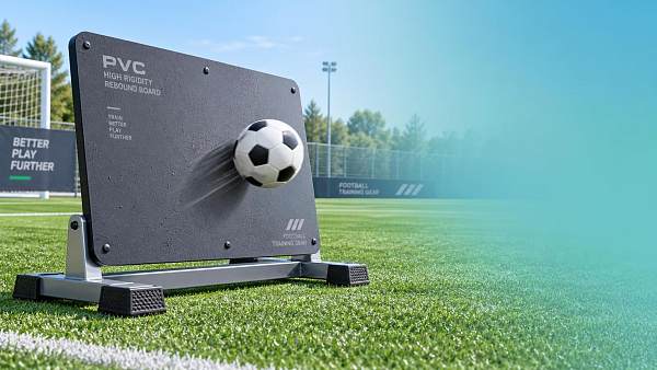 What makes a football rebound board stable on artificial turf?
