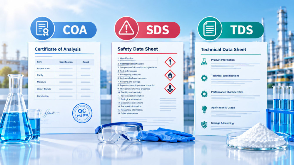 فهم COA وSDS وTDS