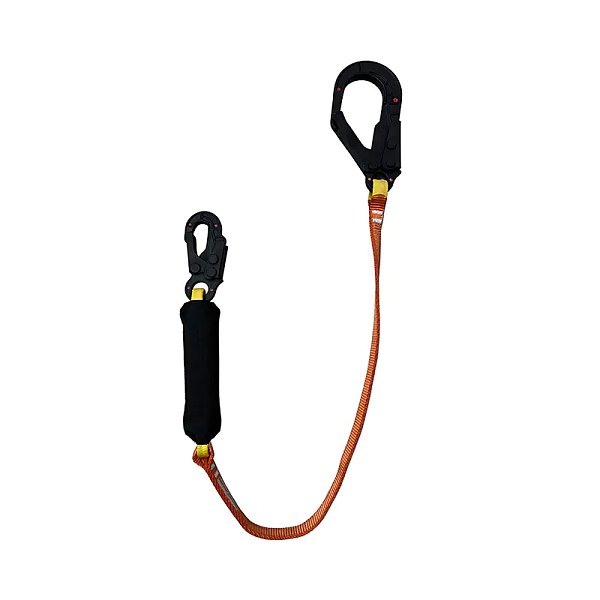 LS13 Single Dielectric Lanyard With Insulated Hooks And Double-Deck Polyester Webbing