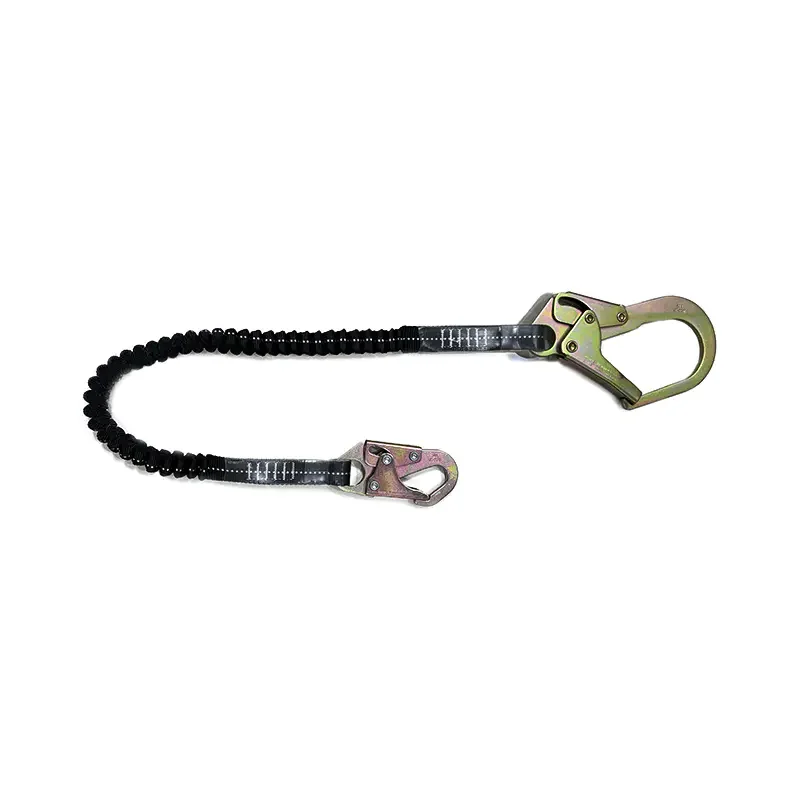 LS12 Elastic Single Fall Arrest Lanyard With 2 Ansi Hooks