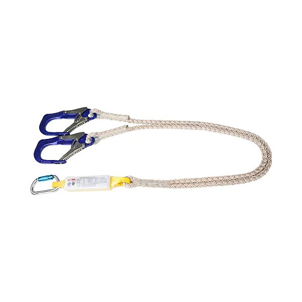L17 Fall Protection E Safety Lanyard With Nylon Roe,2 Aluminum Alloy Hooks And 1 Aluminum Alloy Carabiner
