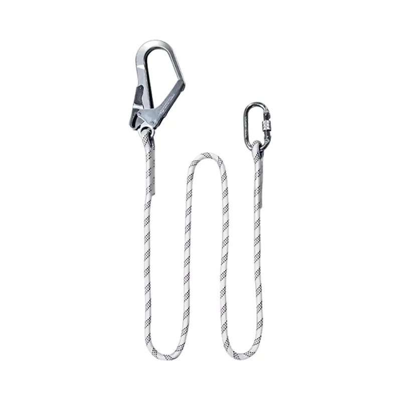 LS07 Rope Restraint Single Lanyard, Scaffold Hook And Carabiner On Each End
