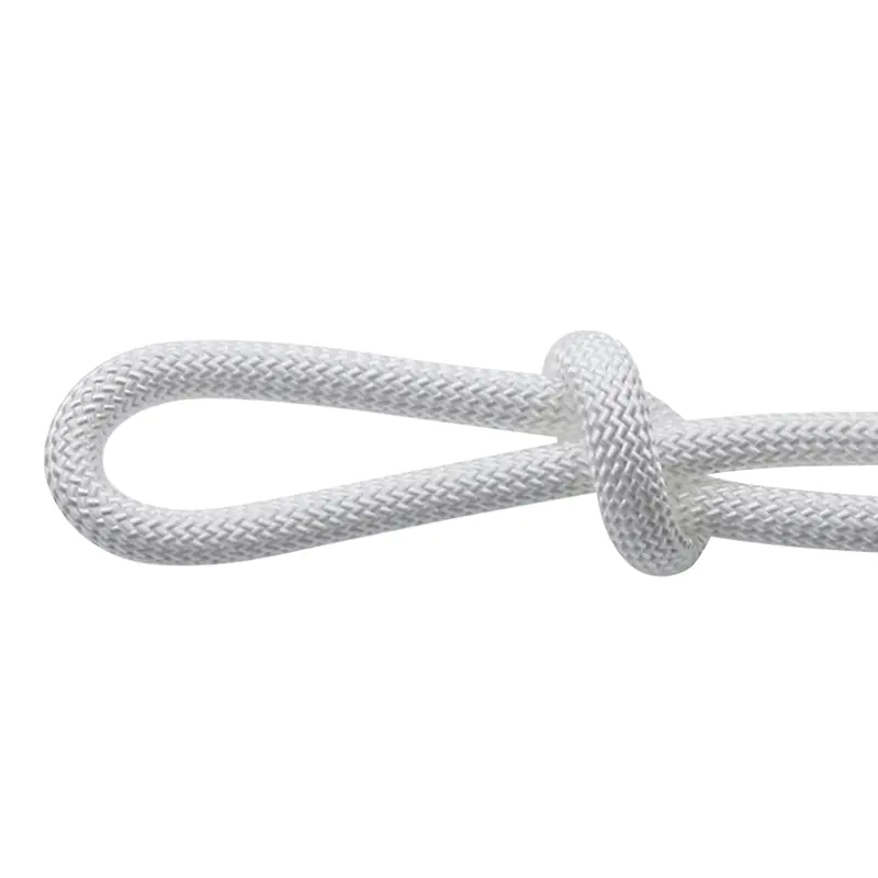 8mm Chemical Resistance Low Stretch PP braided rope in soild white