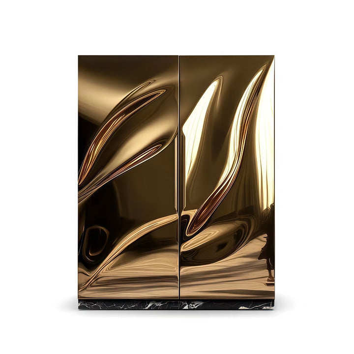 Radiance Creativity Curved Surface Stainless Steel Wardrobe